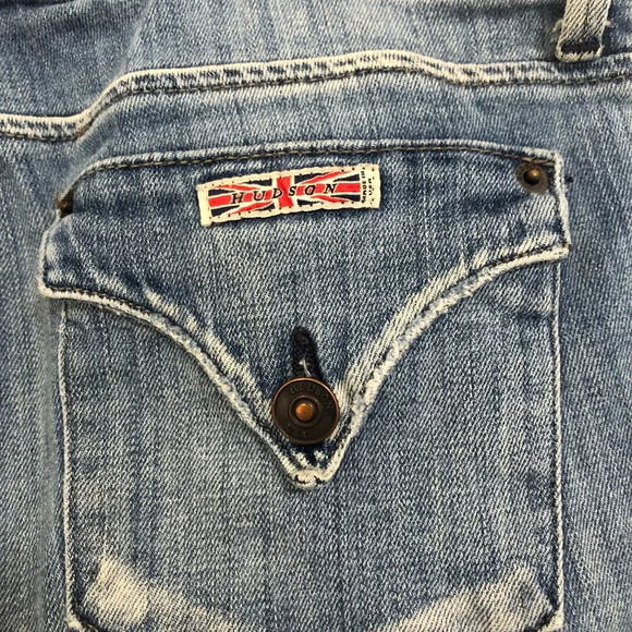 3/$25 ❥ Hudson Size 27 Skinny Mid-Rise Distressed Medium Mid Wash Blue Jeans - Picture 9 of 13